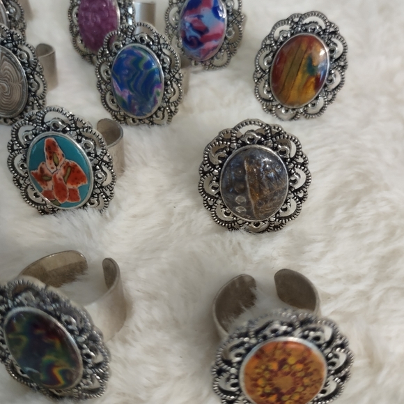 Lot of 16 Rings Costume Jewelry Size Adjustable - Picture 4 of 7